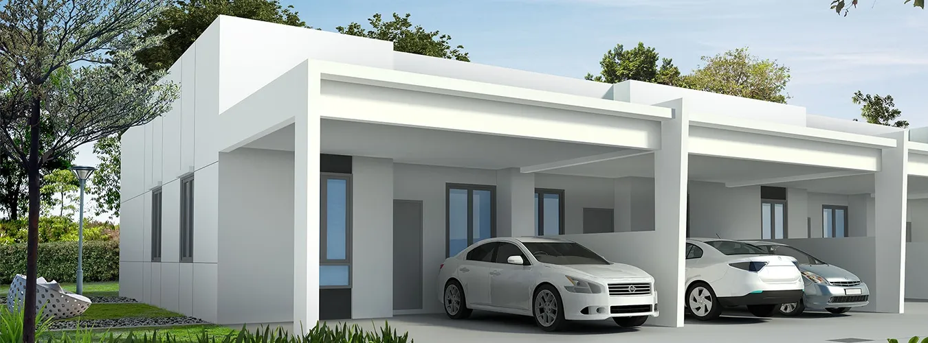 Streetscape of the Taman Bersatu Fasa 4 homes