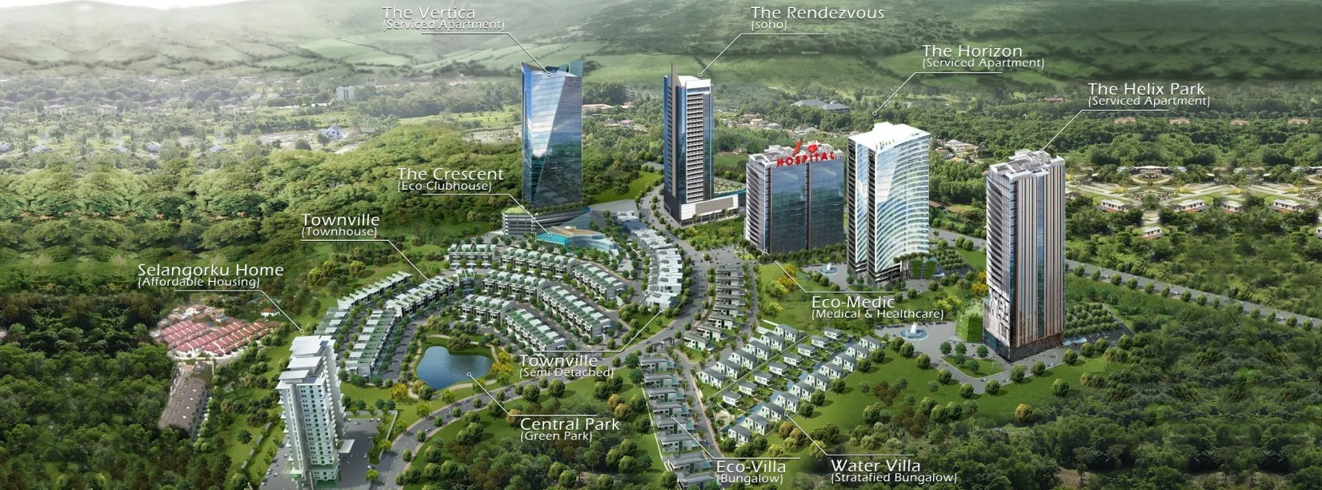 Masterplan perspective of Frazel Green City